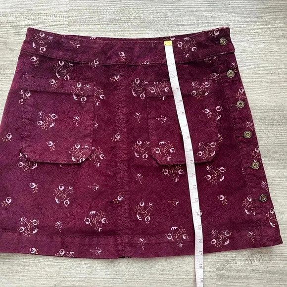 Free people floral mini skirt button down SZ 10 preppy - Picture 5 of 5